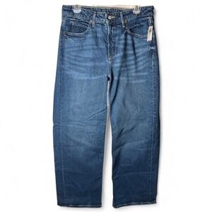 Old Navy Jeans Women 10 Blue Sky High Straight Leg Dark Wash Denim 732521-00-1